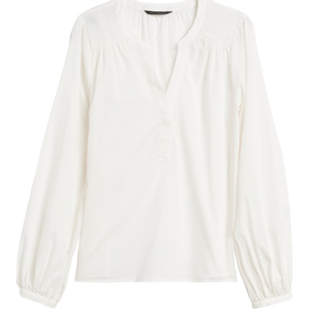 NWT Banana Republic Petite Cotton Balloon-Sleeve Top - Picture 4 of 9